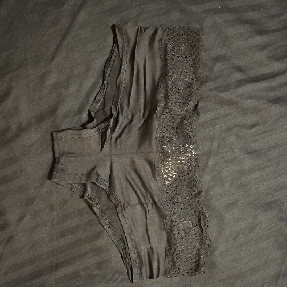 Victoria's Secret Black Lace Waist Hiphugger Panties